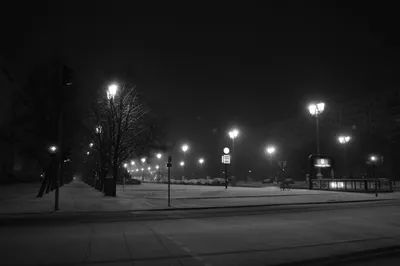 Зима. Ночной город | Пикабу