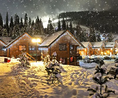 Красивые картинки зима, ночь, город, фонари (41 фото)