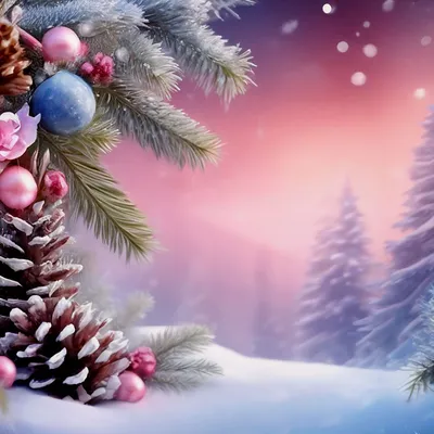 Обои на рабочий стол Зима, снег, шары, новогодние обои, рождество -  Новогодние обои - Картинки, фотографии
