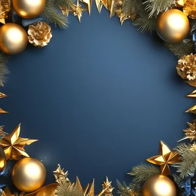 Новогодний фон-рамка, темно-синий и…» — создано в Шедевруме