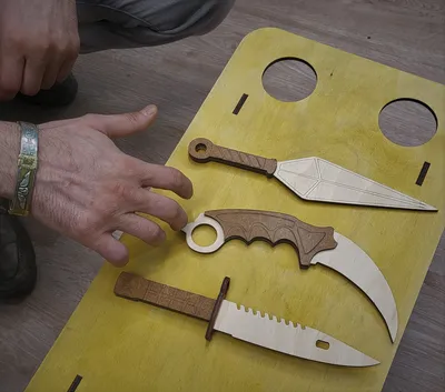 Ножи деревянные из игры / Набор из 3 ножей из дерева по популярным играм /  Прочный игровой набор для мальчиков, реальных размеров . Кунай, керамбит,  М9 - купить с доставкой по выгодным