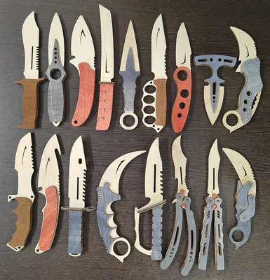 Ножи из игр cs go, меганабор 17шт.,деревянные, складные, бабочка, керамбит,  м9, кунай, танту. | AliExpress