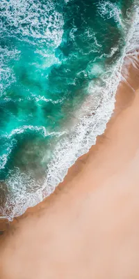 Море, Пляж, Волны, Фото с дрона (3640x5464) - обои для рабочего стола