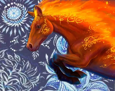 Рисунок огненной лошади - 74 фото