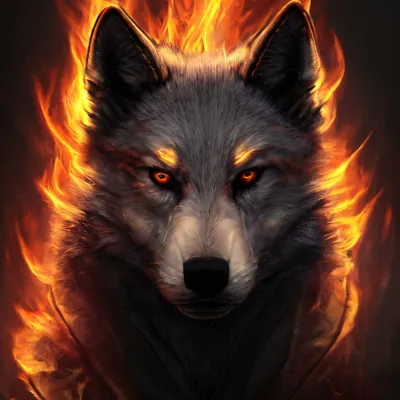 Картина “Огненный волк – 2” | PrintStorm