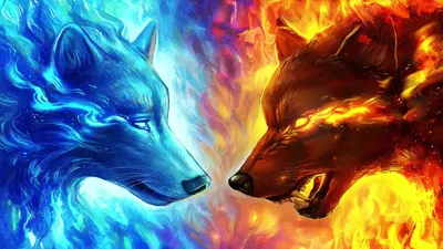 Огненный Волк И Водяной Волк Живые обои от noah13