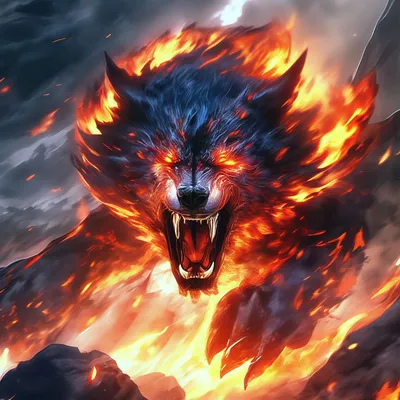 Божественный волк огня огненный клык…» — создано в Шедевруме