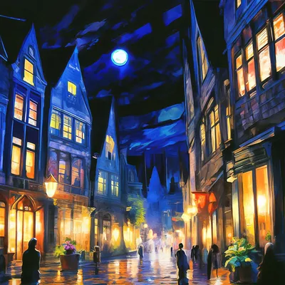 Купить картину Огни ночного города в Москве от художника Богданова Мария