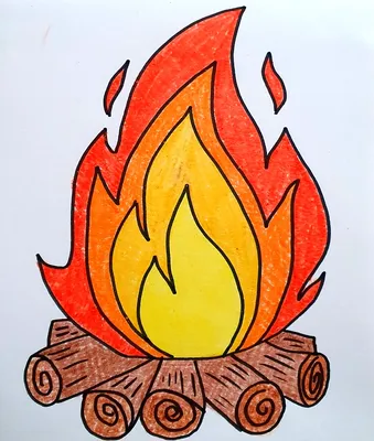 Огонь детский рисунок - 84 фото