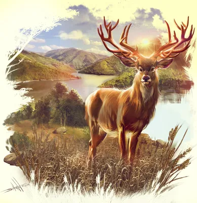 Красивые новогодние картинки с северным оленем 🦌🎅🛷 | Волшебный мир  иллюстраций | Дзен