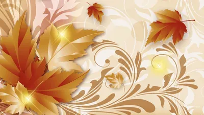фон арт листья осень золотая осень HD обои для ноутбука | Обои фоны,  Листья, Обои