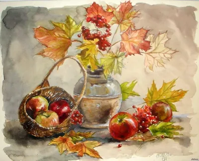 Осенние цветы натюрморт рисунок - 82 фото