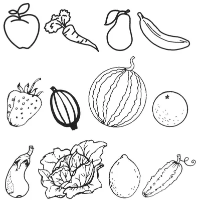 Картинки раскраски фрукты и овощи (54 фото) » Юмор, позитив и много смешных  картинок