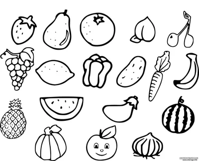 Раскраски овощи и фрукты для детского сада (20 фото) - shutniks.com