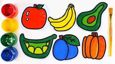 Милые рисунки фрукты и овощи - 52 фото