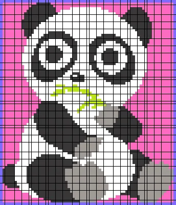 Рисунки по клеточкам панда - 80 фото