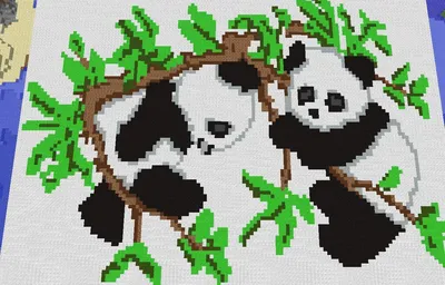 Рисунки по клеточкам панда - 53 фото