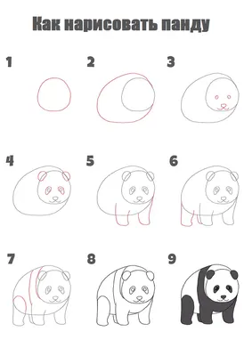 Рисуем панду Уши чёрные и лапы. Может грозно зареветь. Панда — тоже  косолапый, Но — бамбуковый медведь. Панда, маленький, смешной, Убежал… |  Instagram
