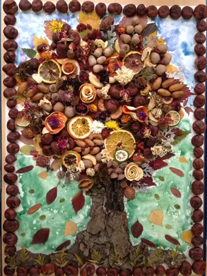 Панно \"Чудо-дерево\" из природного материала | Осенние поделки, Осенние  поделки своими руками, Ремесла