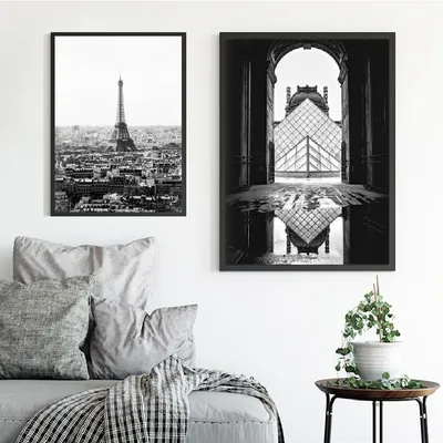 Купить Картина \"Черно-белый Париж\" холст, масло, 50х60см , цена 2700р.