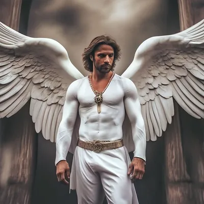 Ангел мужчина, Аполлон, большие белые…» — создано в Шедевруме