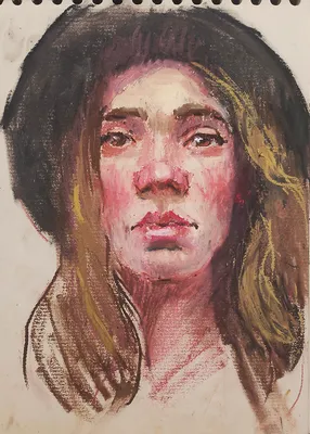 Портрет масляной пастелью. Уроки рисования Ольги Гусевой