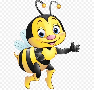 Милый Дружеский Набор Пчел Мультфильм Счастливые Летающие Пчелы Большими  Добрыми Векторное изображение ©vitalia221 613369432