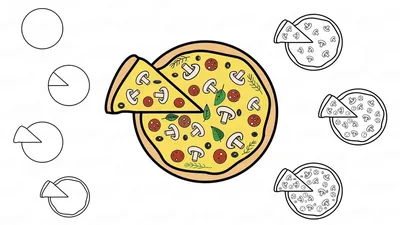 Лёгкие рисунки для срисовки пицца - 88 фото
