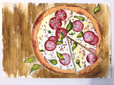 Пицца рисунок карандашом простым (45 фото) » Рисунки для срисовки и не  только