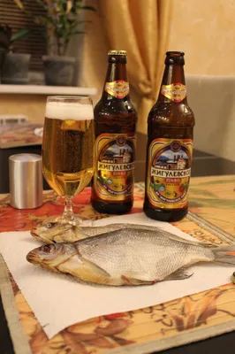 Сушеная рыба с пивом