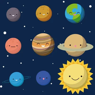 Нарисованные картинки планет для детей. Легкие срисовки планет.
