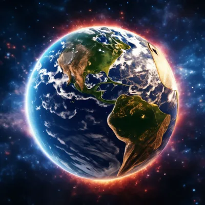 Планета земля из космоса , красиво, …» — создано в Шедевруме