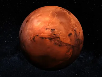 Фото планеты Марс, общим планом, …» — создано в Шедевруме