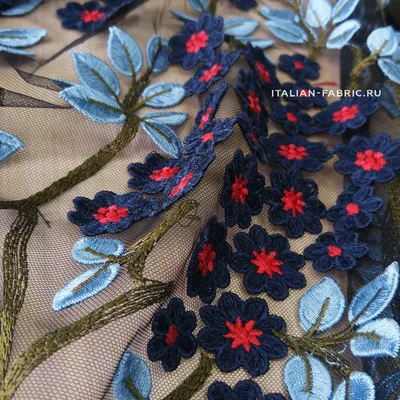 IREYLACE Кружево вышивка на сетке - ткань для шитья и рукоделия 2*1м