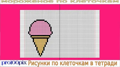 Рисунки по клеточкам мороженое - 46 фото