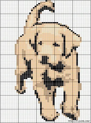 Собака пиксель арт - 31 фото
