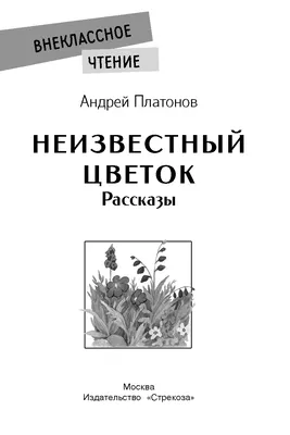 Неизвестный цветок Андрея Платонова. Внеклассное чтение. НОВ - Стрекоза