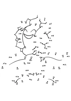 Раскраска рисунок по точкам. Соедини сложный рисунок
