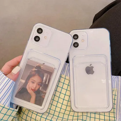 HD прозрачный чехол для телефона для iPhone 11 12 бумажник держатель для  карт для samsung Xiaomi OPPO ультра тонкий мягкий чехол из ТПУ – купить по  низким ценам в интернет-магазине Joom