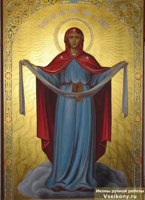 Икона Покрова Божией Матери 10х14 см (ПД005133) - купить в интернет  магазине Axios