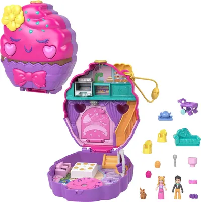 Polly Pocket 2-in-1 Spin 'n Surprise Playground, Travel Toy with 2 Micro  Dolls and 25 Accessories - Walmart.com