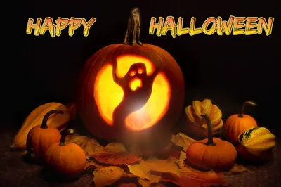 Поздравляем с Хэллоуином поздравительная открытка с текстом Jack-o-lantern  Ans Стоковое Изображение - изображение насчитывающей падение, декор:  160036653