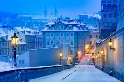 Зимняя ночь в Праге ... | Пикабу