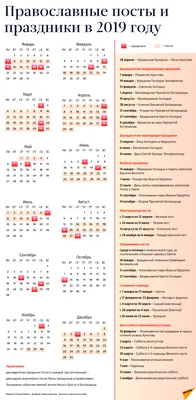 Православные праздники: календарь