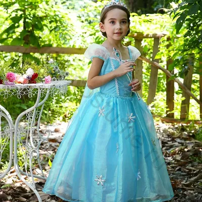 Платье принцессы Эльзы для девочек, костюм Анны и Эльзы для косплея, синие  кружевные Детские платья с блестками, одежда для Хэллоуина и карнавала для  детей | AliExpress
