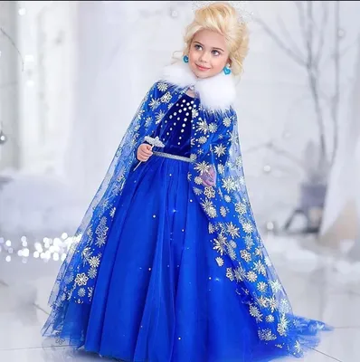 Новое платье принцессы Эльзы для девочек детский праздничный карнавальный  костюм одежда для девочек детское платье Снежной ко Kid Size 9 צֶבַע AS004