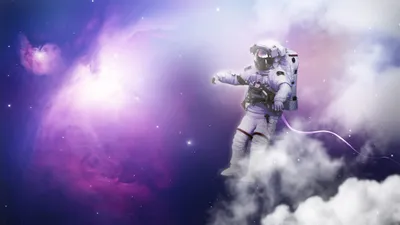 Космонавт в космосе на фоне …» — создано в Шедевруме