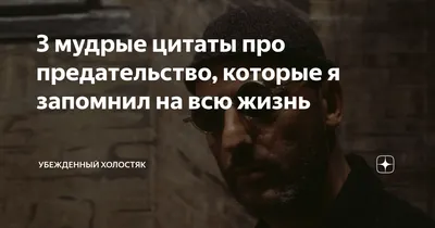 3 мудрые цитаты про предательство, которые я запомнил на всю жизнь |  Убежденный холостяк | Дзен