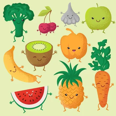 Свежие сезонные мультяшные фрукты и овощи весной фото с картинками Фон И  картинка для бесплатной загрузки - Pngtree