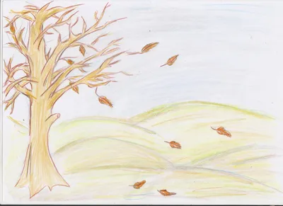 Осень рисунок для детей карандашом - 59 фото